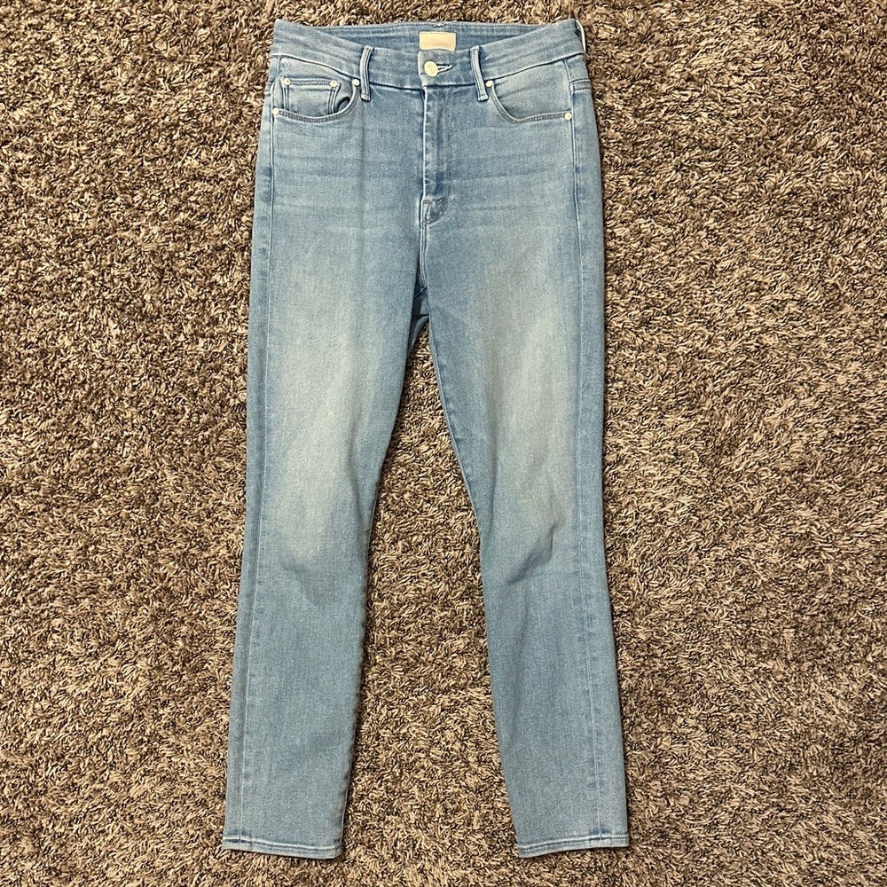 MOTHER High Waisted Looker Crop Jeans Blue Size 25